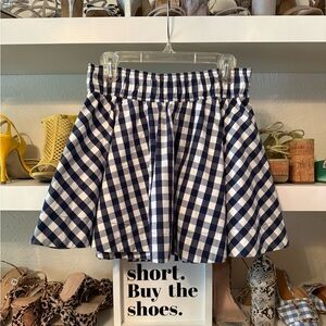 Hollister Navy and White Gingham Skater Skirt